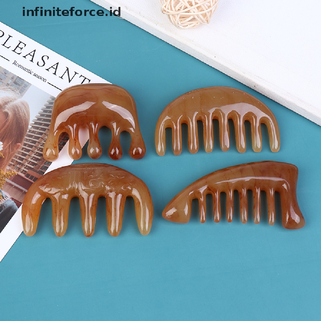 (Infiniteforce.Id) 1pc Sisir Rambut Gigi Lebar Bahan Tanduk Kerbau Alami Untuk Pijat / Spa