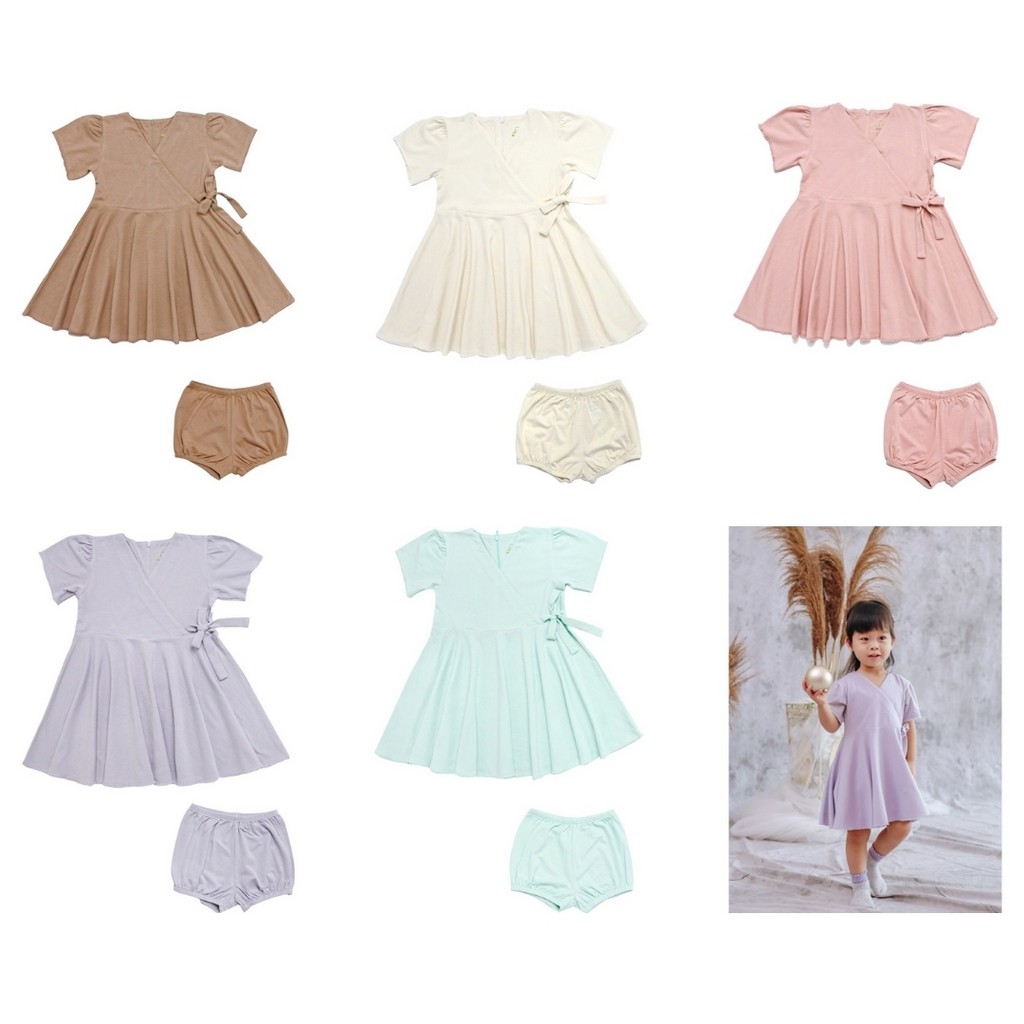 Hana Dress Bamboo and Bub - Baju Anak Bayi Balita Lucu Bambu Soft Terusan Perempuan Cewe Organic