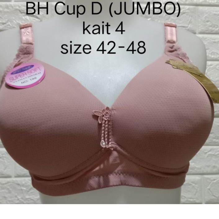 Miliki - BH FEMA Jumbo CUP DBesar(F 199 )251 size 42-48 Hak 4 BRA pakai Spon Tanpa Kawat Dewasa Rema