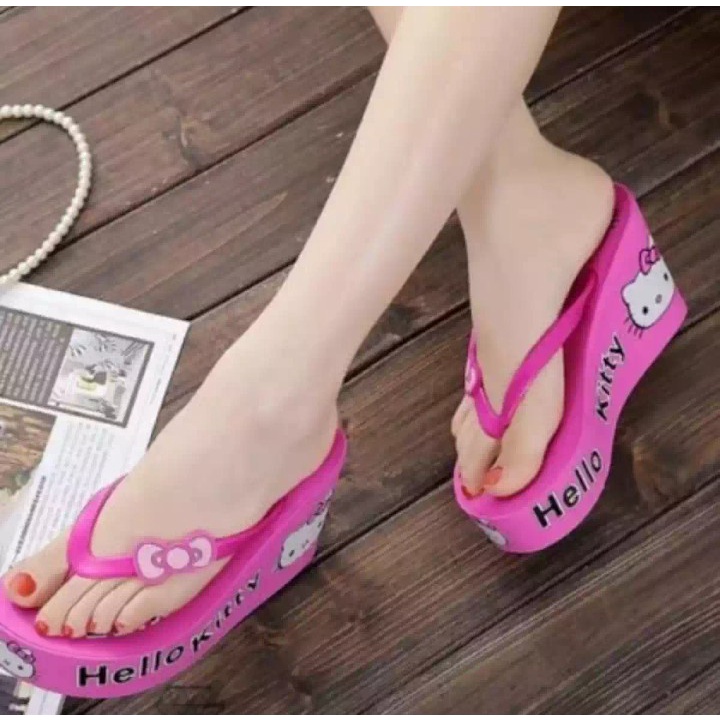 Arkn-SandaL wanita wedges hellokitty bungkus terbaru