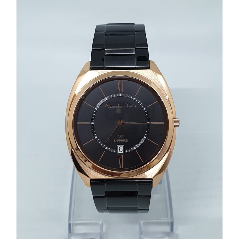 Alexandre Christie Ac8550 Rosegold Black, Kaca Saphire, (Bisa Beli Satuan),Original