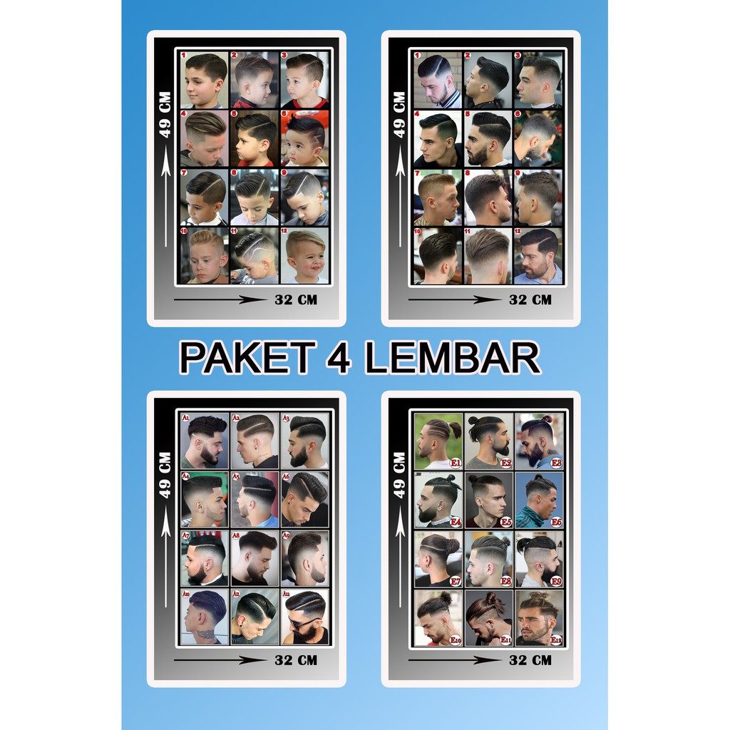 Jual Poster Barbershop Poster Pangkas Rambut Poster Salon Paket 4