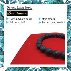 Promo Gelang Batu Alam Lava stone gelang pria kulit lewat Berkualitas