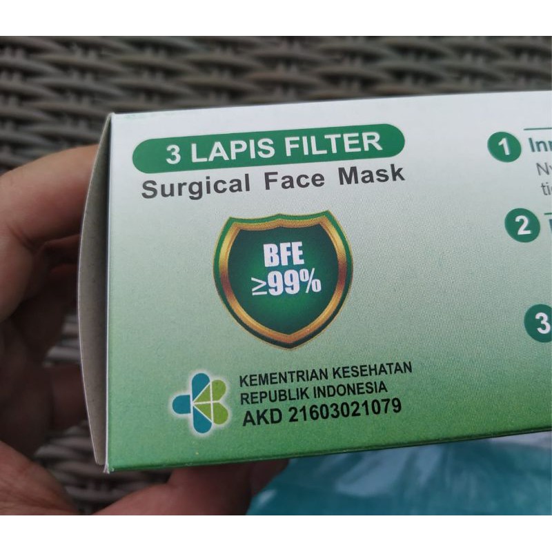 Masker 3ply 3 lapis earloop 1 box isi 50 TOP MASK