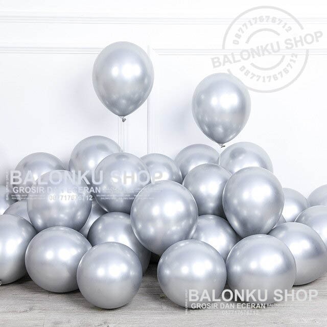 Balon Chrome Silver / Balon Metalik Chrome / Balon Latex Chrome