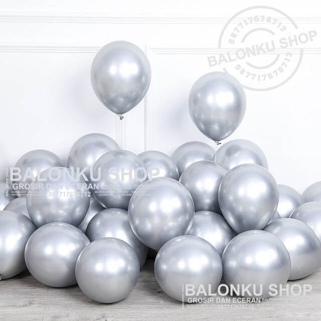 Jual Balon Chrome Silver Balon Metalik Chrome Balon Latex Chrome Shopee Indonesia