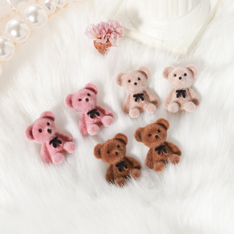 Fashion Korean Kawaii Funny Bow Bear Plush Stud Earrings /  Girls Statement Cartoon Cute Animal  Earring Jewelry / Ladies Korean Sweet Simple Plush Stus Earrings / Party  Ear Jewelry Accessories Gifts For Girls Girlfriends