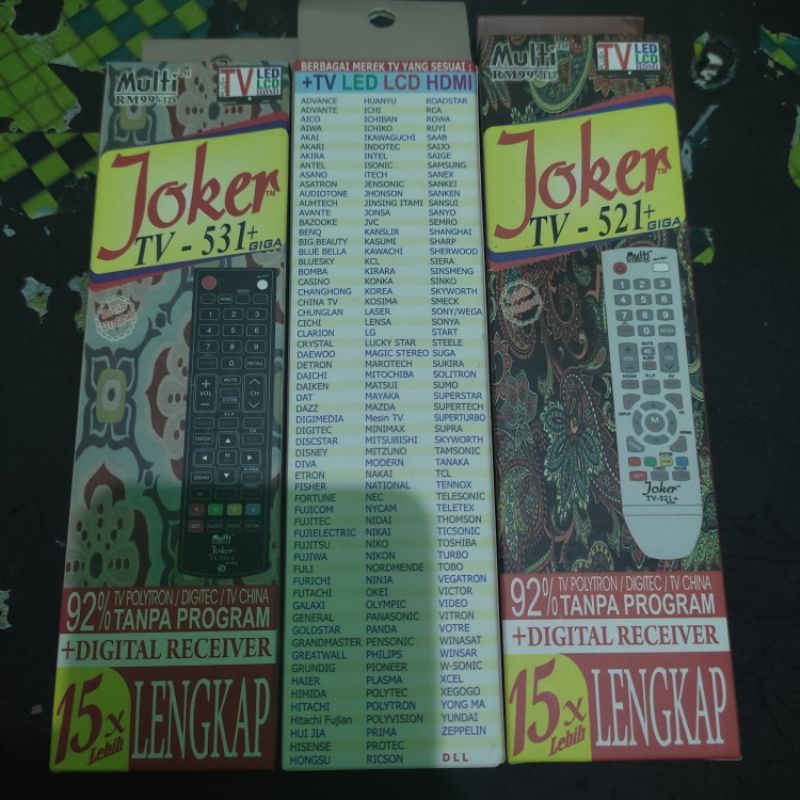 Remot Tv Joker  Multi Tv LED LCD  Tv Tabung 15xLebih Lengkap