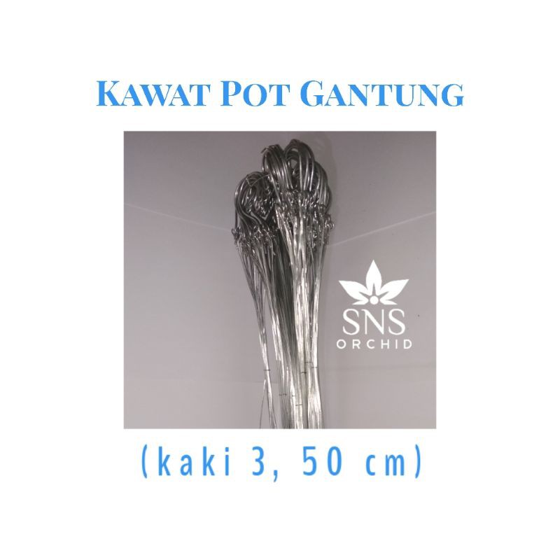 kawat gantung pot anggrek bunga 50 cm stainless steel besi