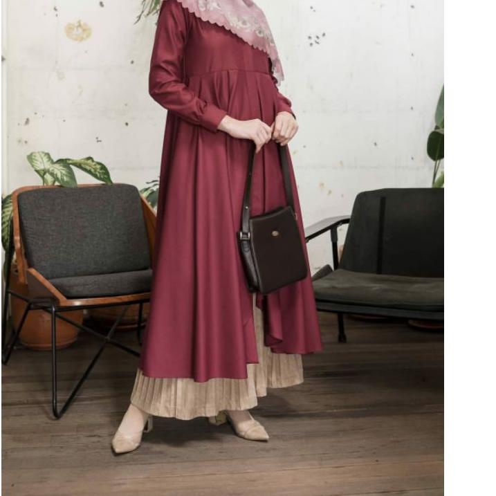 Best✬➼ Milea tunik BajuTunik AtasanWanita Model Pesta Kekinian Moscrepe Polos Tunik LD106 busu 81 ➼