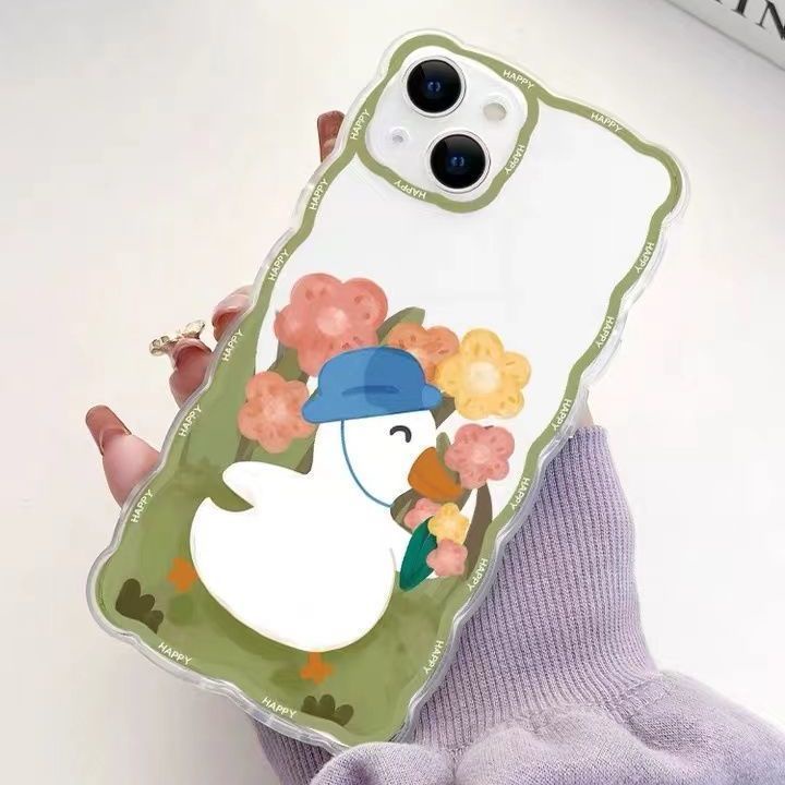 Soft Case Bahan TPU Desain Bebek Untuk Iphone 13 12 Mini 11 Pro X XR XS Max SE 2020 6 6S 7 8 Plus