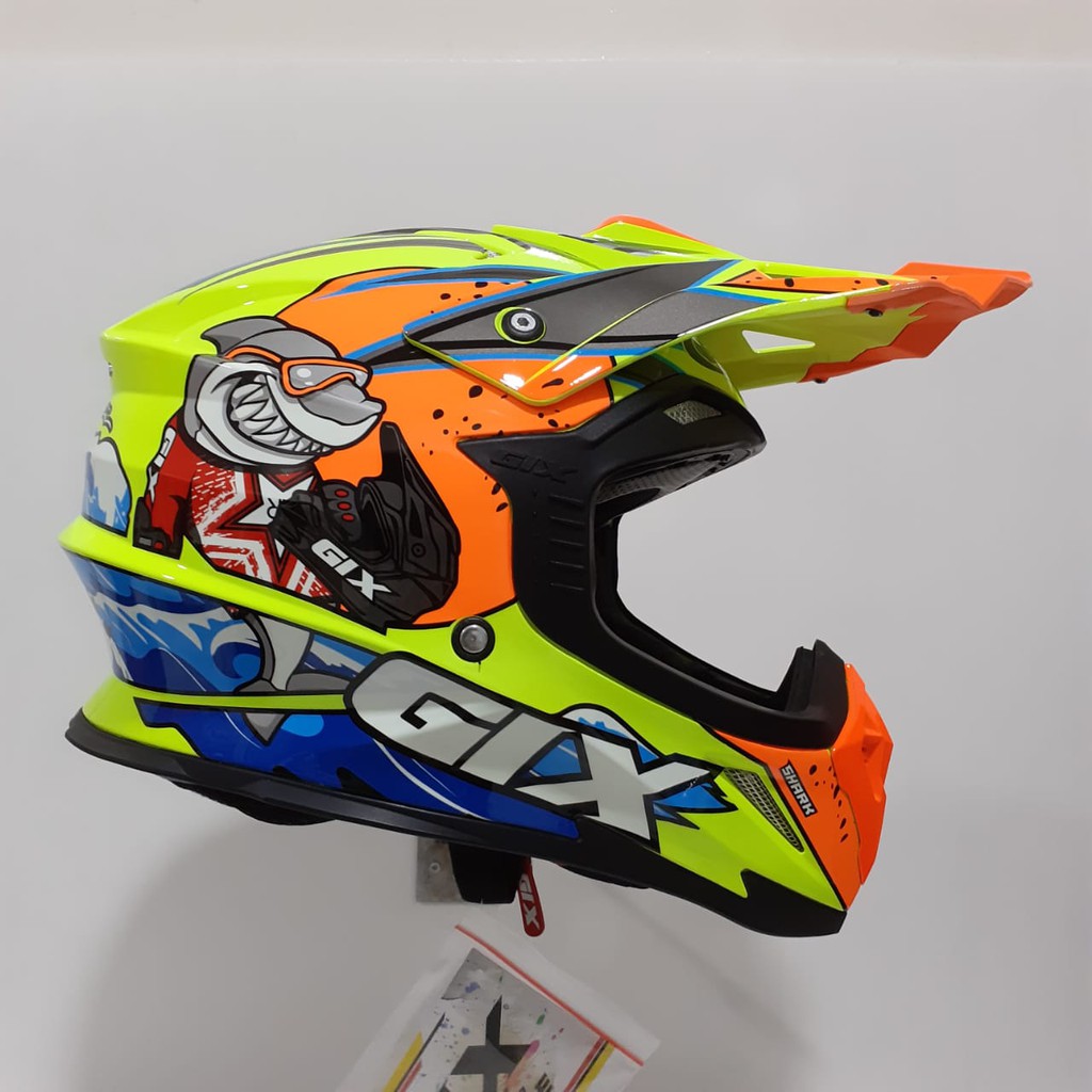 HELM CROSS GIX CROSS MOTIF SHARK YELLOW STABILO JPX CROSS