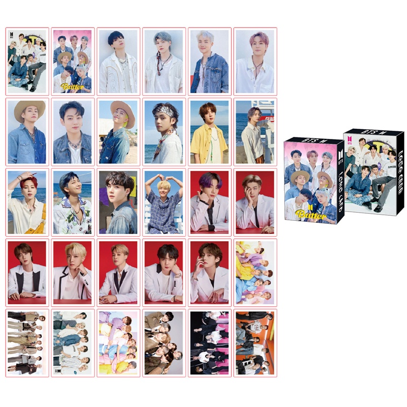 

Terlaris ✨ - 30pcs / Set Kartu Foto Kpop BTS Album Fan Made JIMIN SUGA V JK Postcard3.1.23