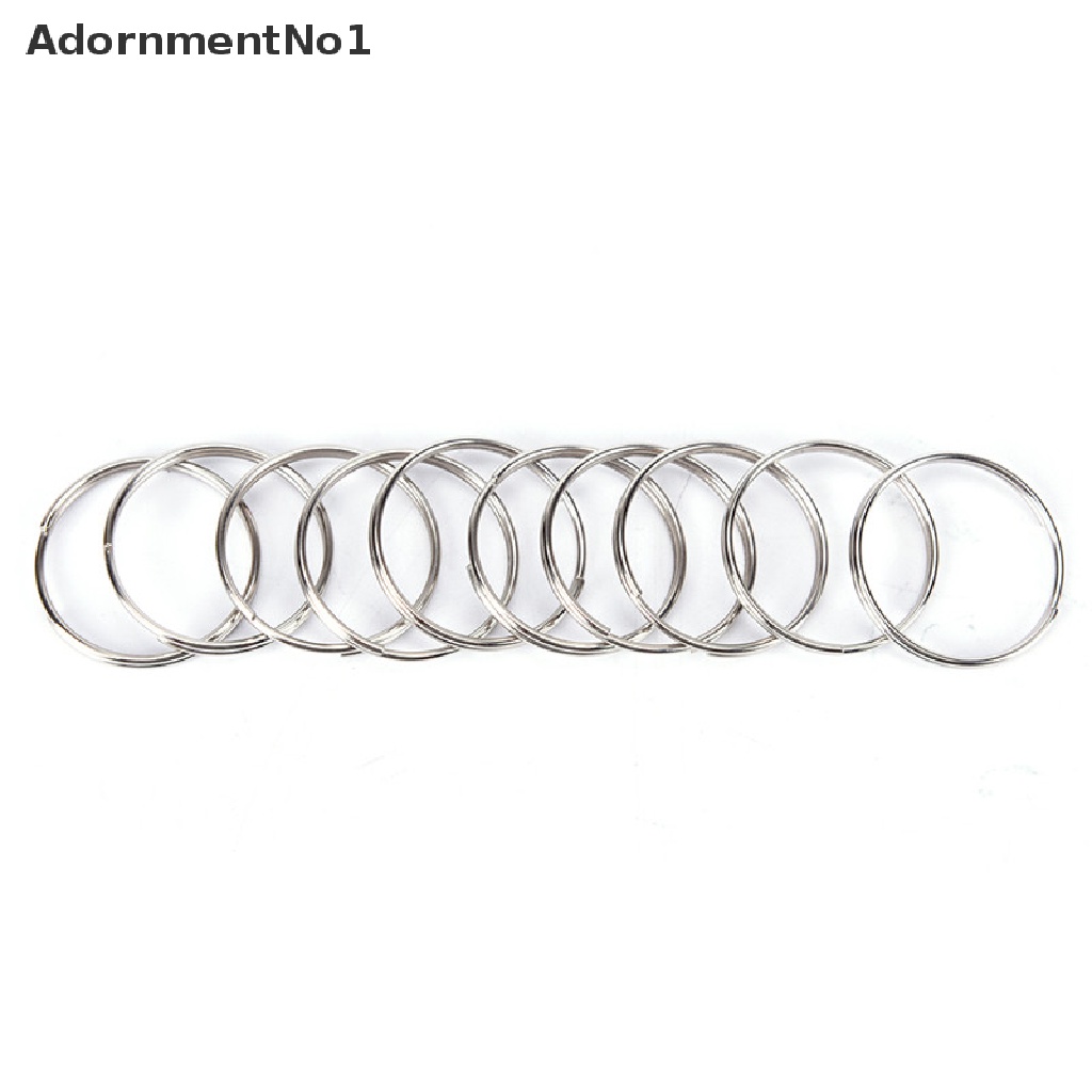 (AdornmentNo1) 10pcs Ring Gantungan Kunci Bahan Nikel Lapis Baja