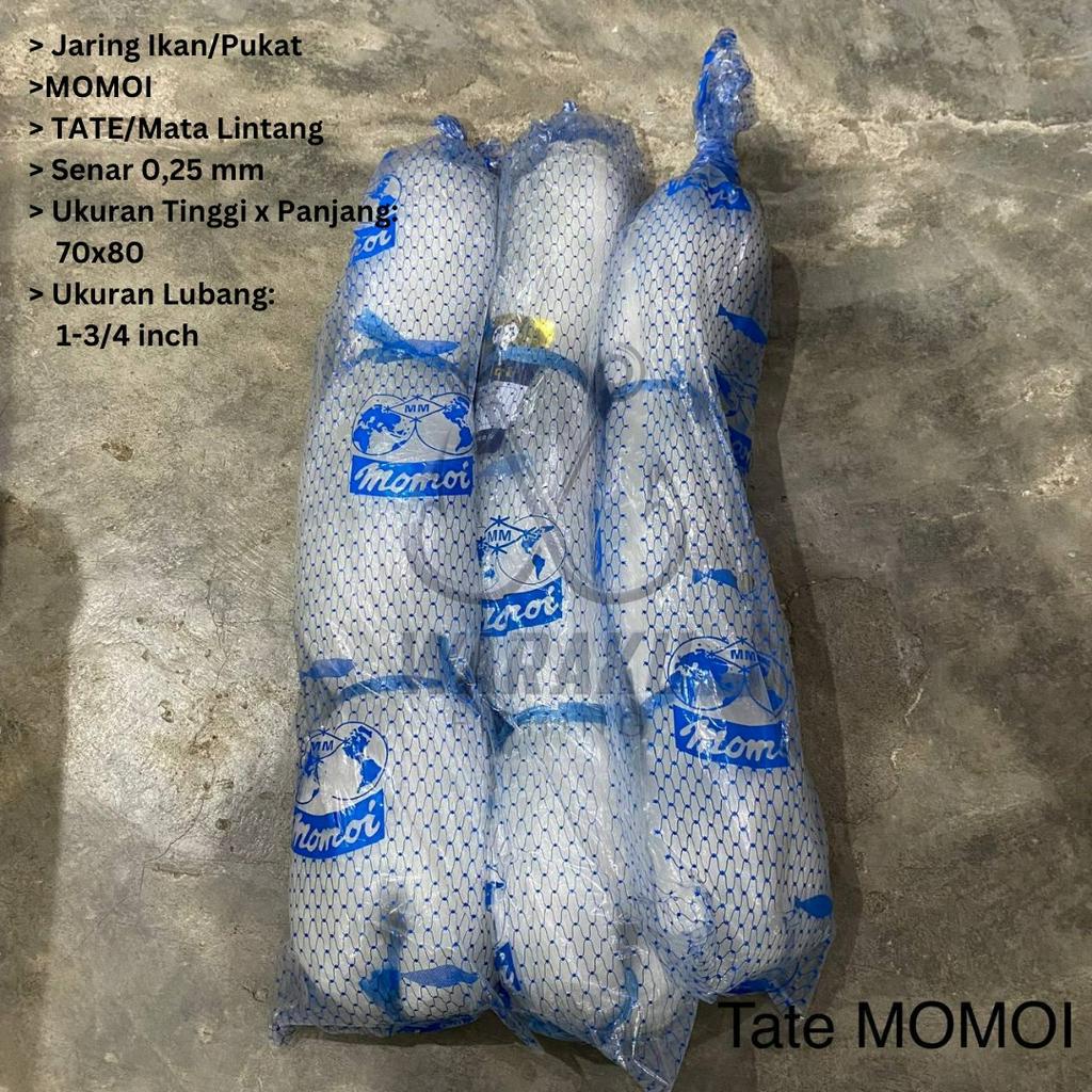 Pukat Ikan / Jaring ikan tate MOMOI 0.25 1-3/4" 70x80 ASLI 100% ORI