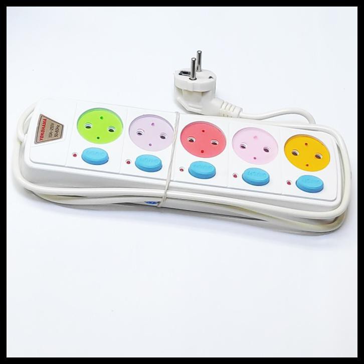 JUAL MURAH Colokan 5 Lubang + Saklar Individual Sunfree Yokohama 15