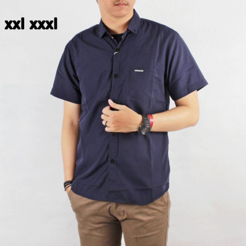 Kemeja Polos pendek jumbo Size XXL - XXXL