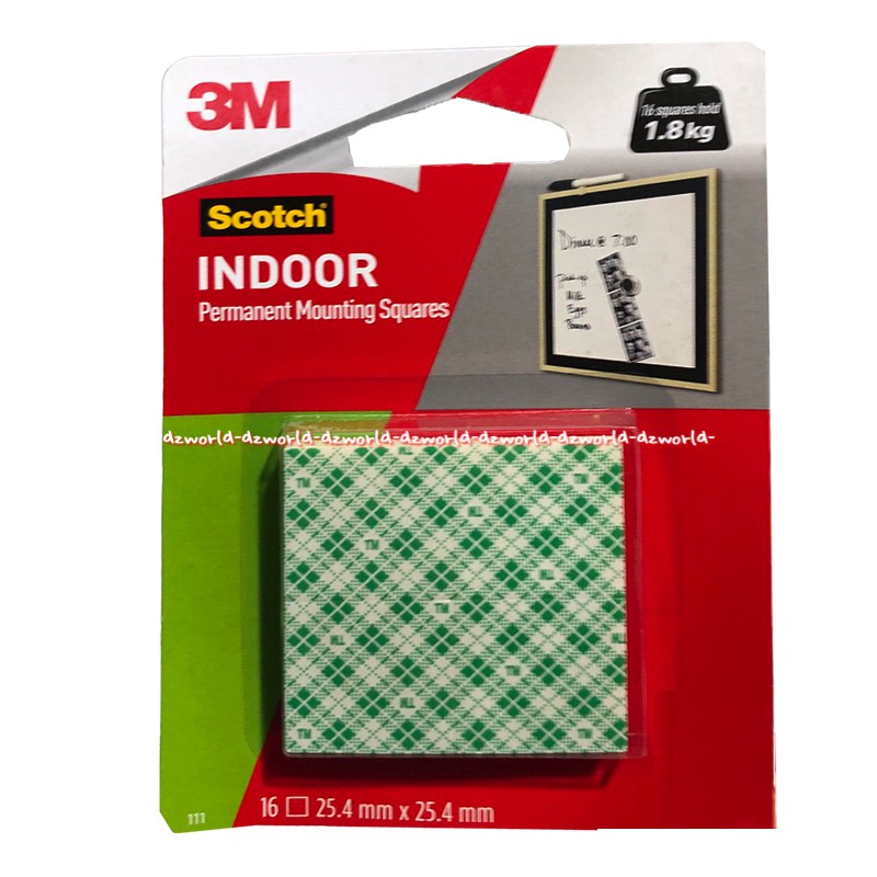 3M Scotch Indoor Permanet Mounting Tape 1.8kg Square Double Tape Perekat Kuat Model Kotak Persegi