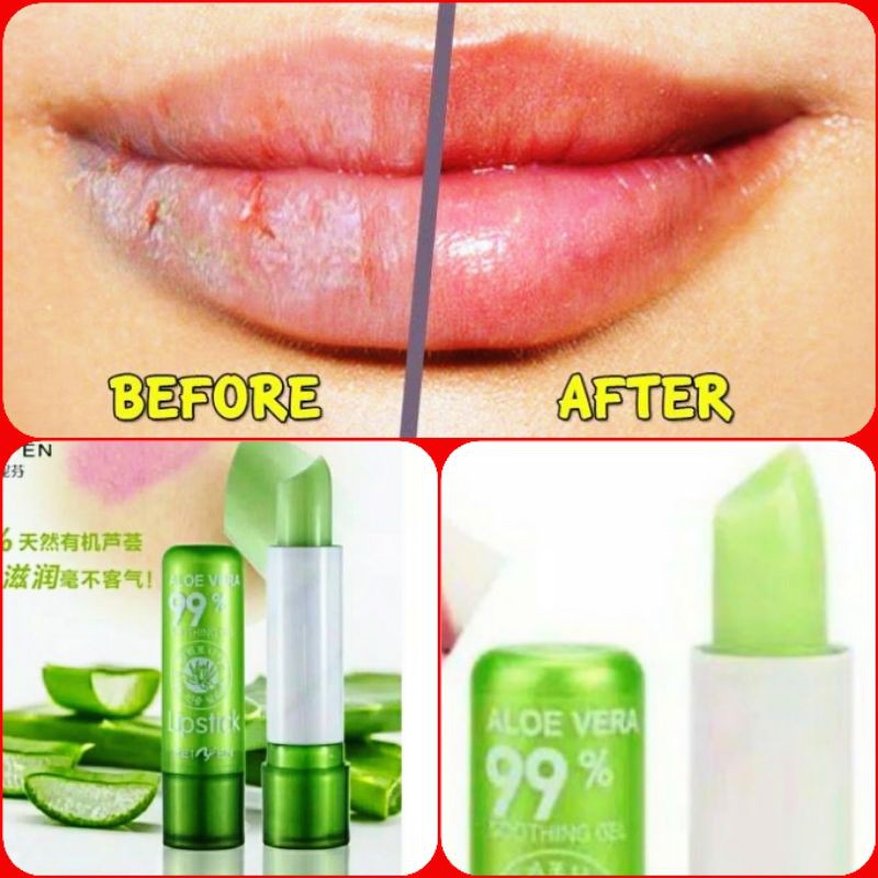 L3 Lipbalm Aloe vera Pelembab Bibir Kering Pecah2 | Liptint Lipgloss Pemerah Mulut | Peiyen Aloevera