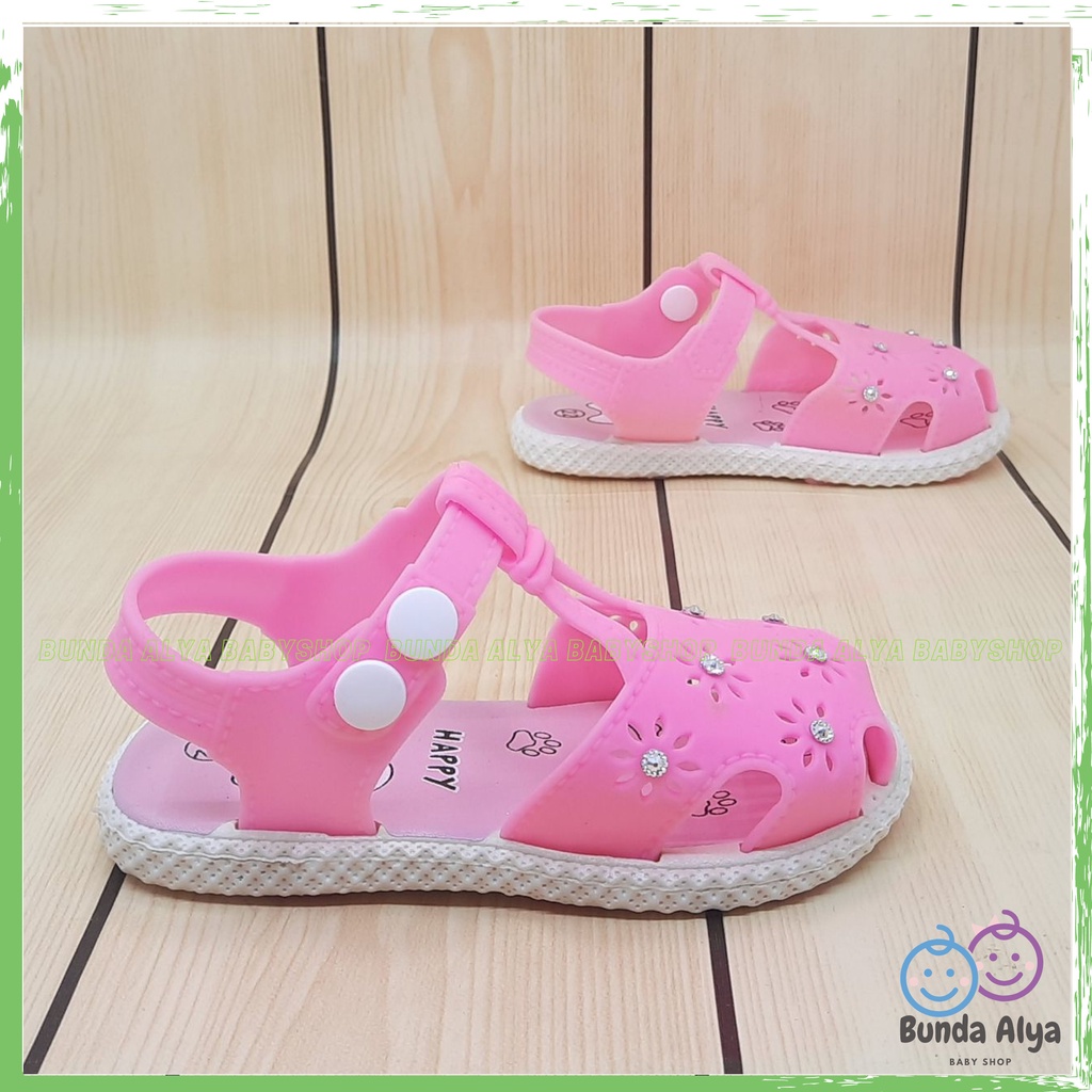 Sendal Anak Perempuan IMPORT Usia 9 Bulan Sampai 3 Tahun PINK Model Lucu  Sepatu Sandal Anak Cewek Karet Elastis Anti Licin Kekinian Nyaman Dipakai Size 16 Sampai  24