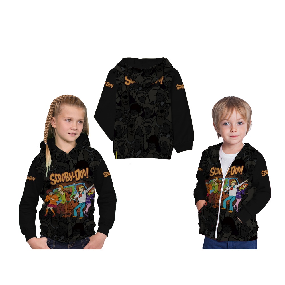Jaket Hoodie Anak Karakter Scooby Doo Custom Fullprint
