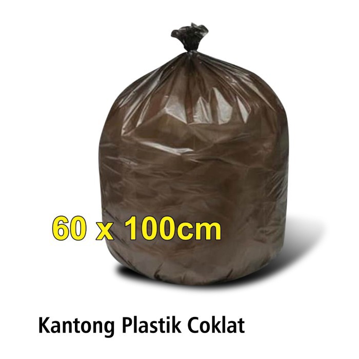 Kantong Plastik Sampah Limbah Medis Coklat 60 x 100 cm Pak Isi 50’s