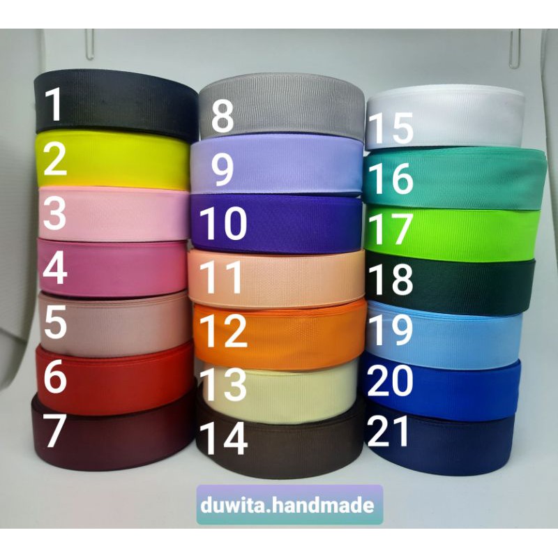 Pita Grosgrain Polos 2,5cm harga(1meter)