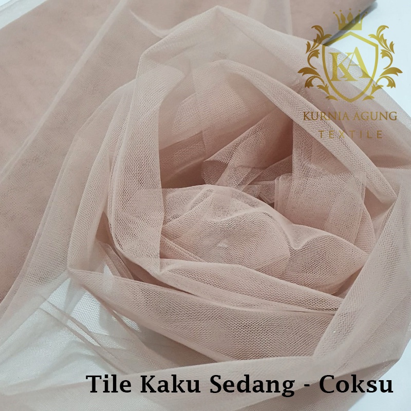 Kain Tile Tulle Kaku Sedang 100cm x 125cm meteran Per Meter Souvenir Dekorasi Wedding Veil Aksesoris-Coksu