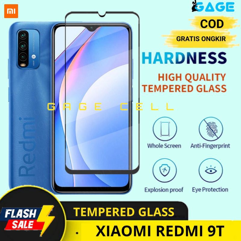 PREMIUM TEMPERED GLASS FULL LAYAR TG ANTI GORES KACA XIAOMI REDMI 9T 9 T SCREEN PROTECTOR FUL COVER