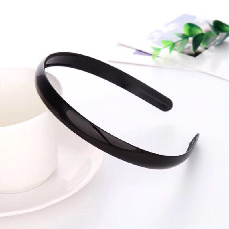 1PC Simple Bright Black Glossy Hair Band Black Glossy Plain Headband DIY and Craft Headband Multi-size Plastic Toothed Holder