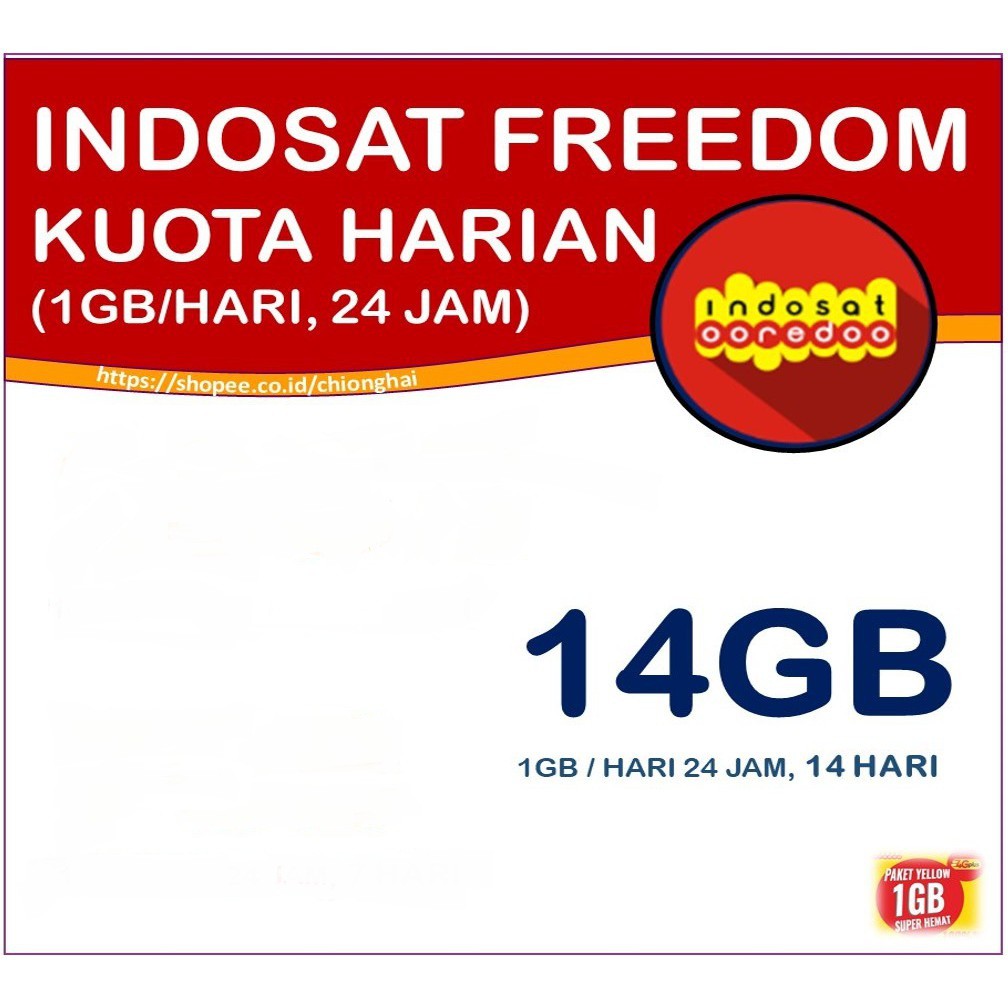 kuota data indosat 14gb 2minggu