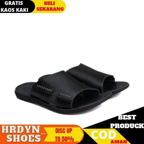 BARLIN - Sandal Casual Pria Kulit Asli Carvil Murah Jepit Slide Flip Flop Selop NgeMall Hangout