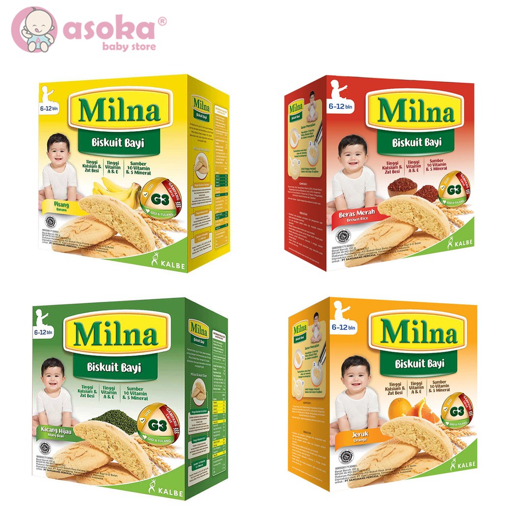 Milna Biskuit 6+ 130 gr untuk 6 bulan keatas ASOKA