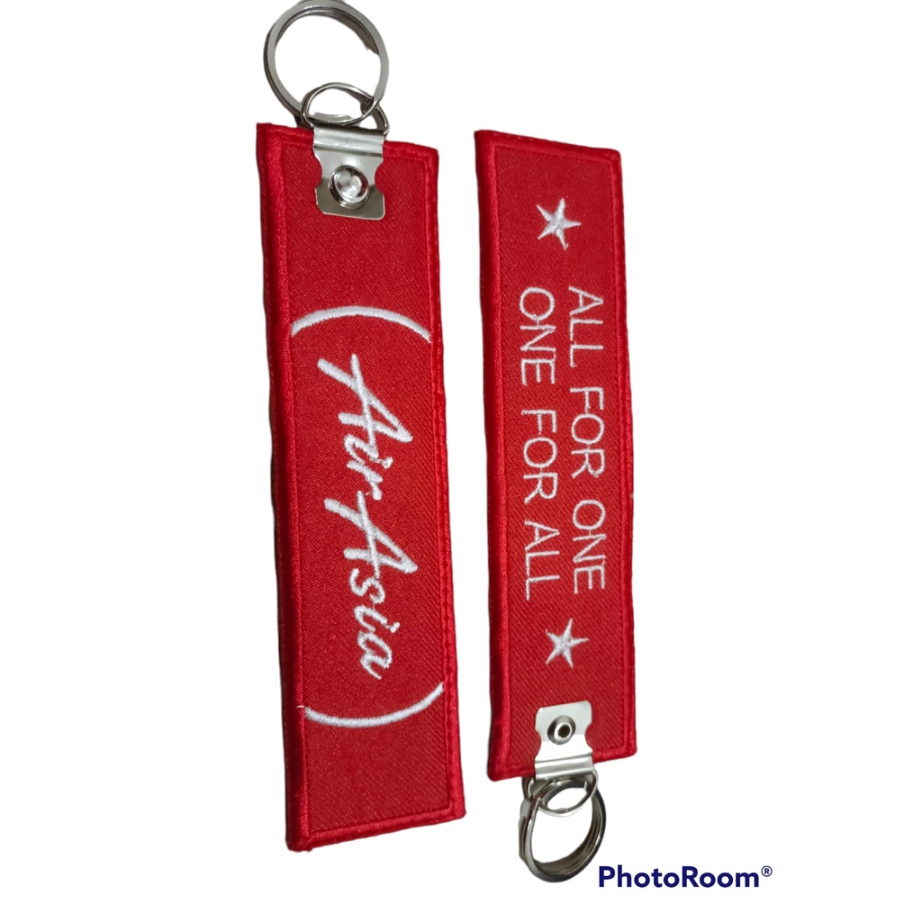 Air Asia All for all One For All Gantungan kunci / keychan bordir RING FLAT premium BEST SELLER BISA