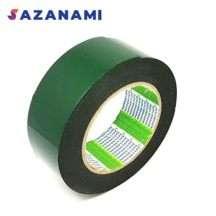 

Gaya Nippon Double Tape Foam 2" 44Mm X 5M Double Tape Hijau Busa 3M Hitam Berkualitas