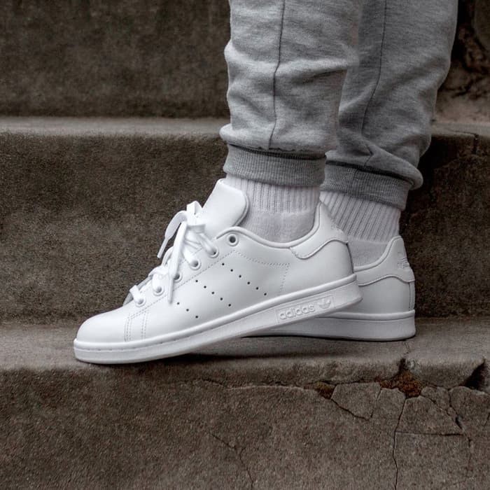 Sepatu Casual Adidas Stan Smith All White Leather Original 100% BNIB