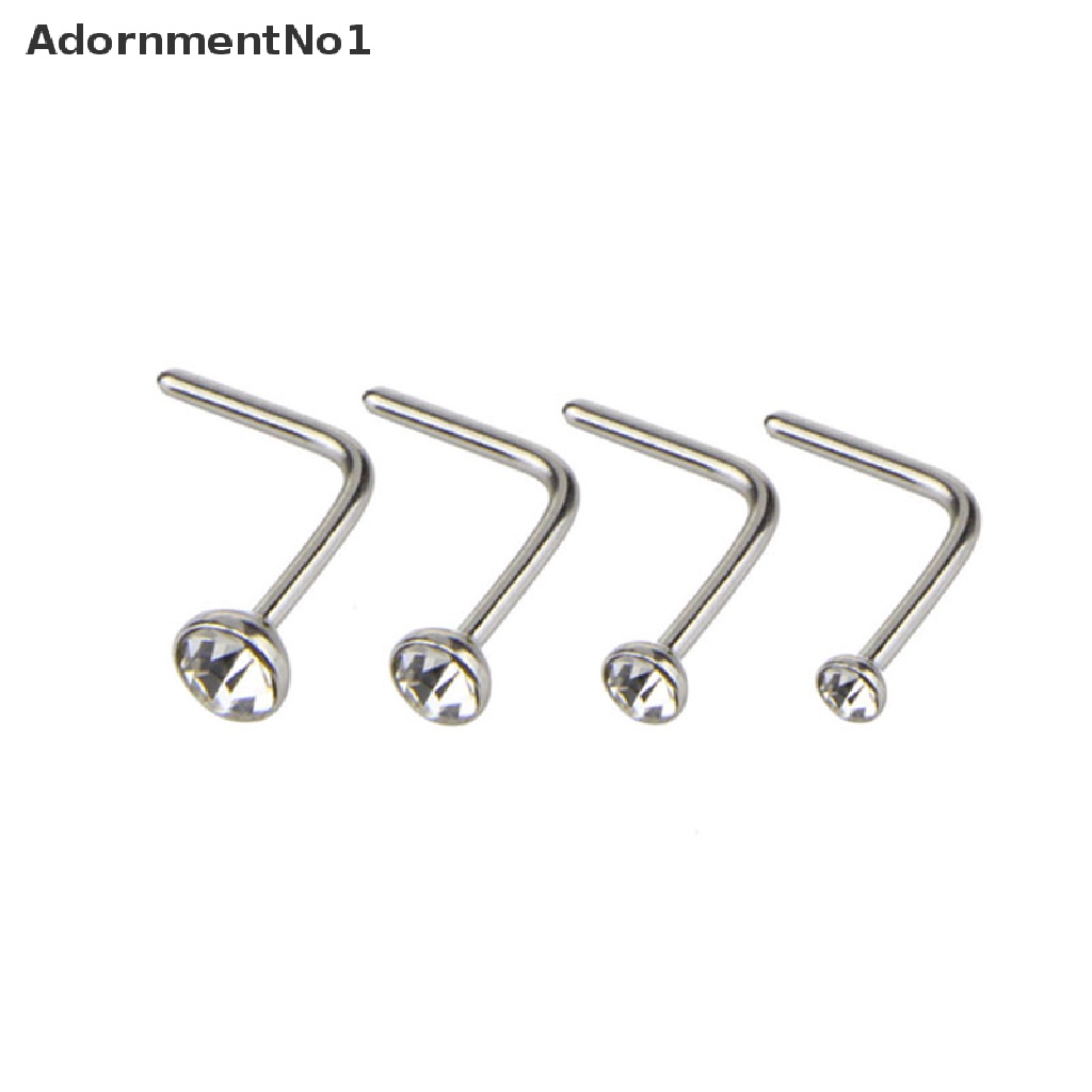 (AdornmentNo1) 20pcs / Set Anting Tindik Hidung Aksen Kristal Untuk Perhiasan Wanita