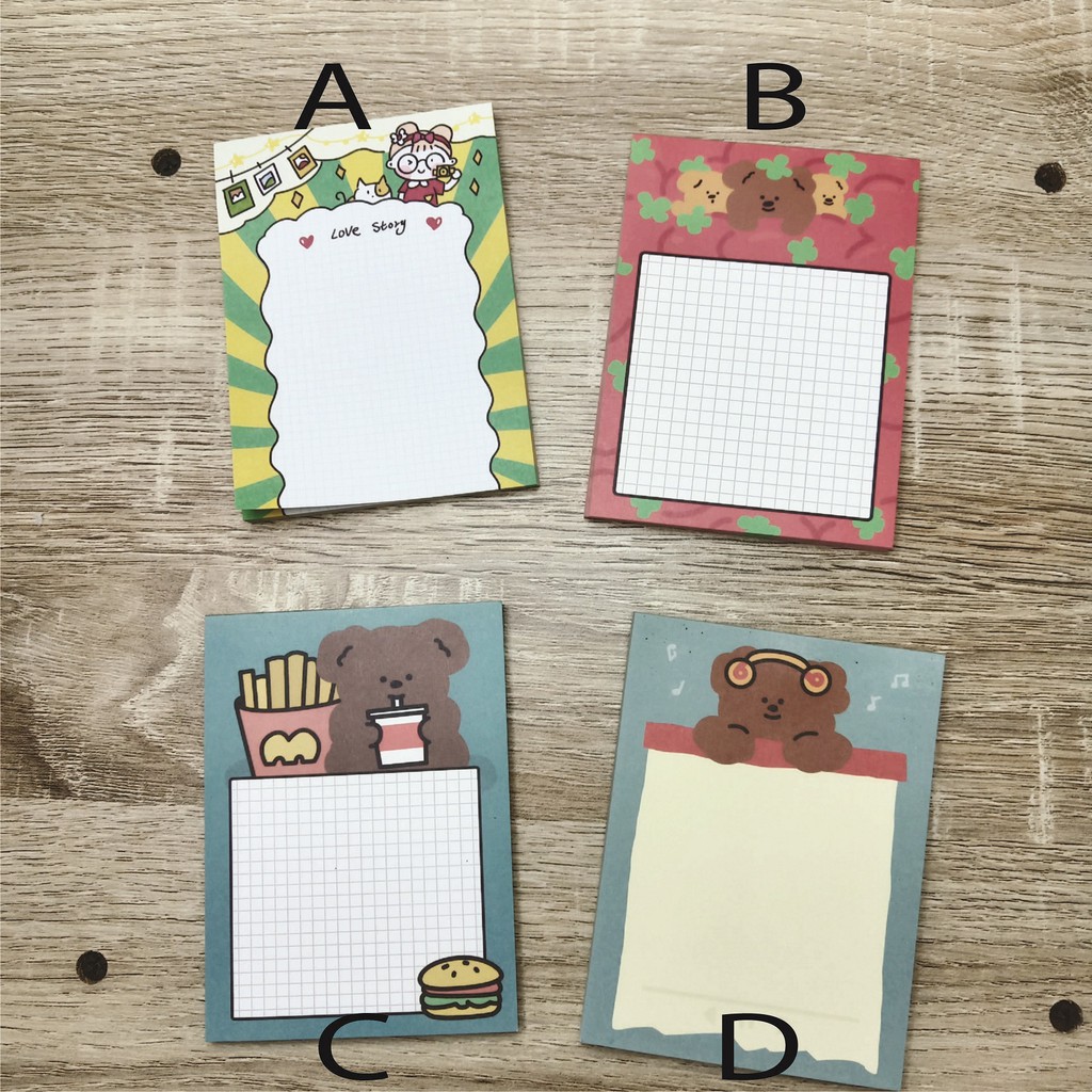 

memopad sample aesthetic journaling kit bahan scrapbook sticky notes memopad stickynotes