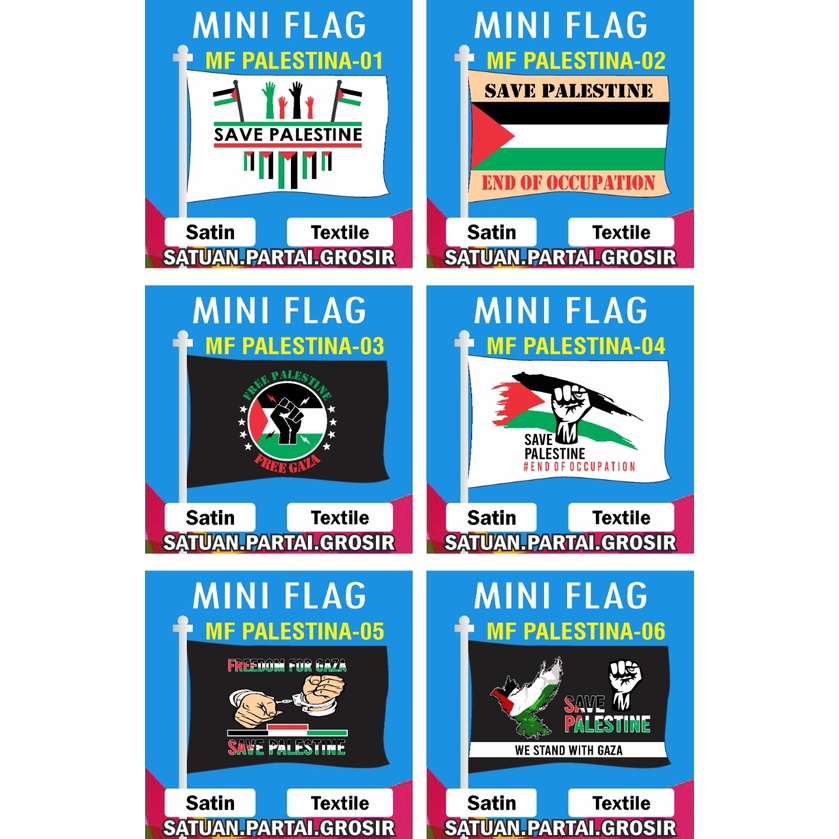 Bendera PALESTINA / Bendera SAVE PALESTINA / Cetak Bendera Palestina / Mini Flag PALESTINA / Cetak
