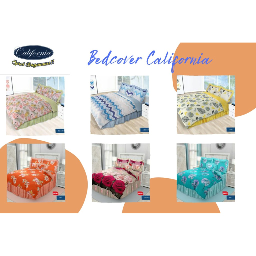 Rc Bedcover California King Ukuran 180x200 Banyak Motif Harga Terjangkau