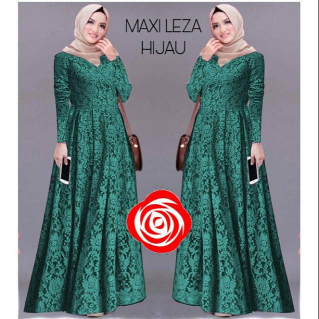 Maxi Leza - Dress Gamis Brukat Brokat Wanita