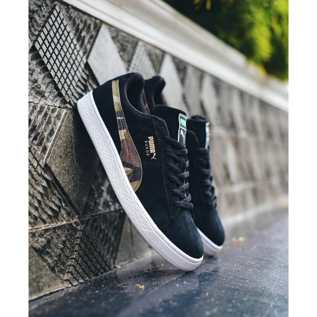 SEPATU PUMA SUEDE BLACK ARMY SNEAKERS ORIGINAL