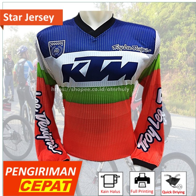 Baju Jersey  Sepeda  MTB  KTM Biru Terbaik  untuk Kaos Jersy 