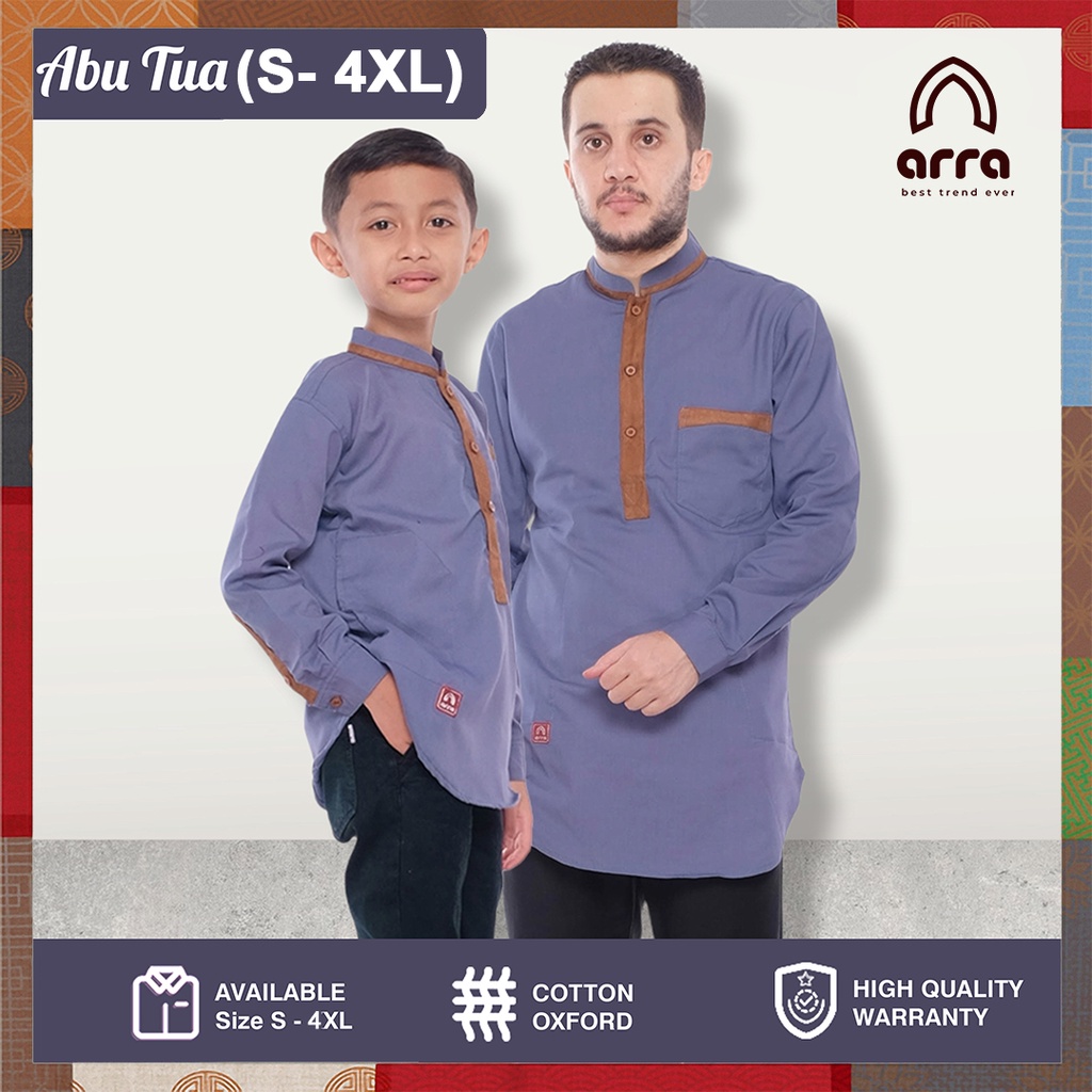 Baju Koko Couple Ayah dan Anak Laki Lengan Panjang Kurta Pakistan Sarimbit Pria Dewasa Remaja Ukuran