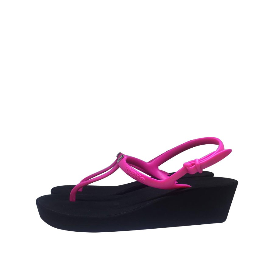 Popits Sling Back Wedge 5cm Black Fuschia Sandal Popits Original