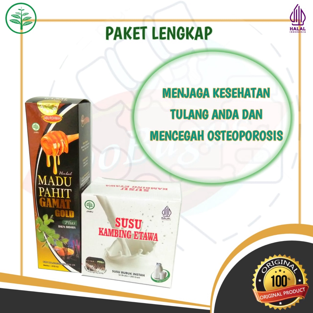 

PAKET UNTUK KESEHATAN TULANG MADU PAHIT GAMAT 470gr DAN SUSU KAMBING ETAWA TOOBAGUS