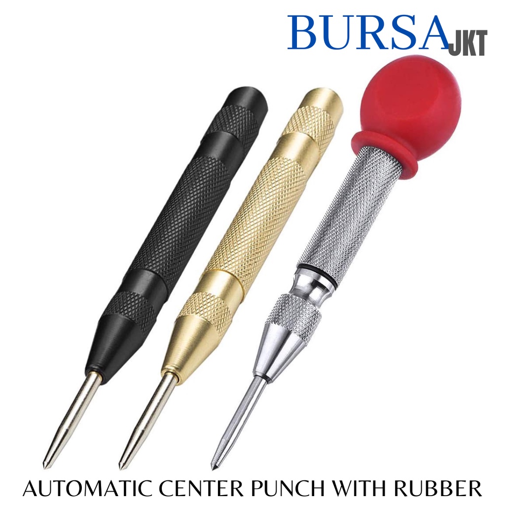 CENTER PUNCH ADJUSTABLE IMPACT PUNCH METAL DRILL TOOL 5 INCH WITH RUBBER HEAD