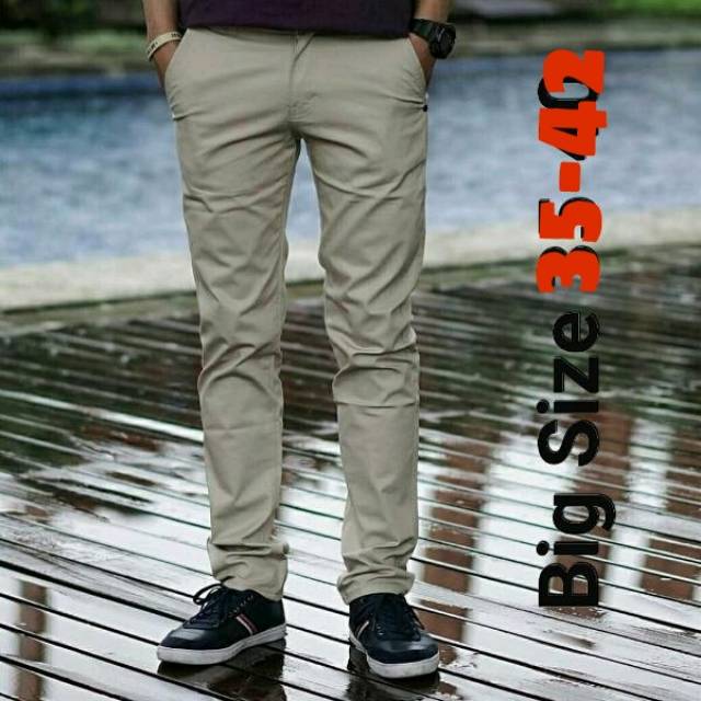 (COD BAYAR DI TEMPAT)CELANA CHINO BIG SIZE / CELANA CHINO PRIA