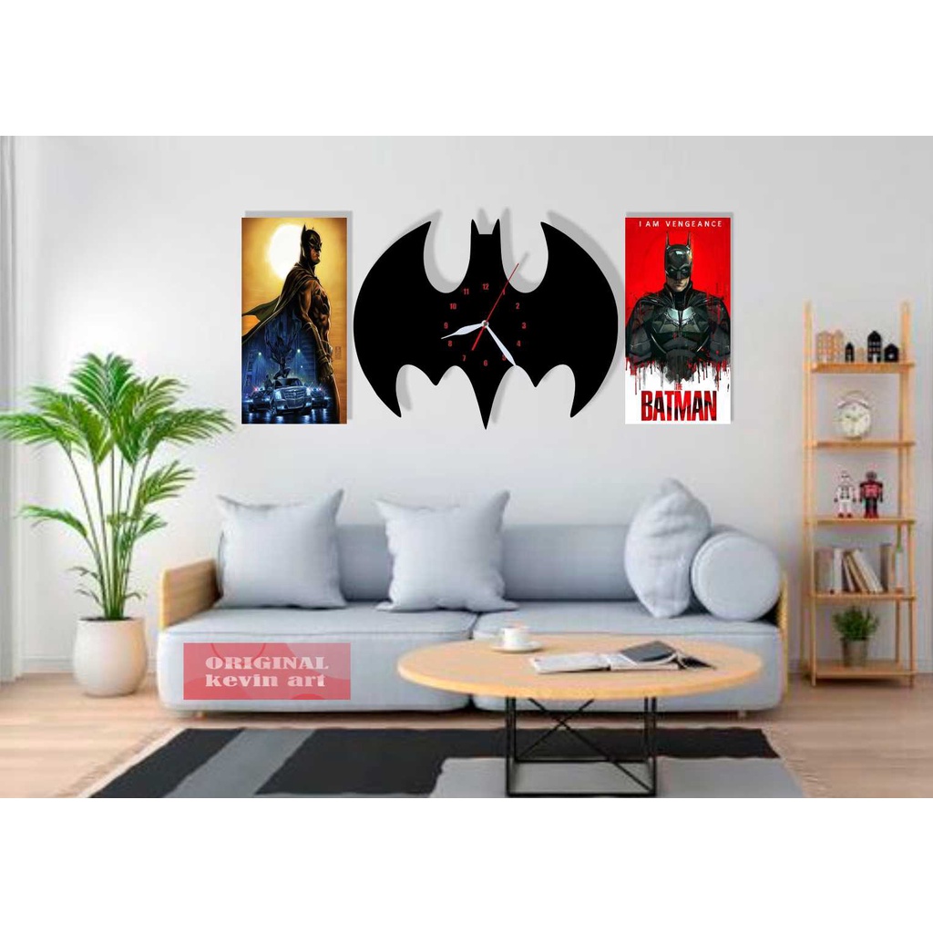 JAM DINDING BESAR KARAKTER BATMAN LOGO SUPERHERO GRATIS HIASAN DINDING 1 SET DEKORASI DINDING PAJANGAN DINDING  AKSESORIS KAMAR TIDUR RUANG TAMU UNIK DAN KEREN AESTHETIC GLOW IN THE DARK MINIMALIS ARTISTIK TEMPEL TEMBOK STIKER DINDING WALL DECOR MURAH