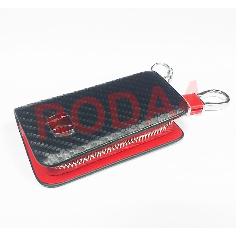 Dompet STNK Mobil Logo HONDA Motif Carbon